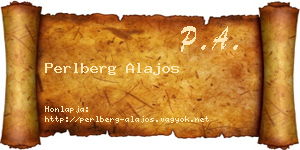 Perlberg Alajos névjegykártya